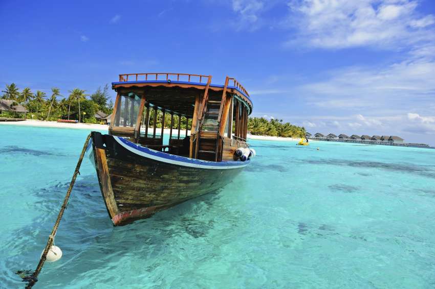 Traditionele boot op de Malediven