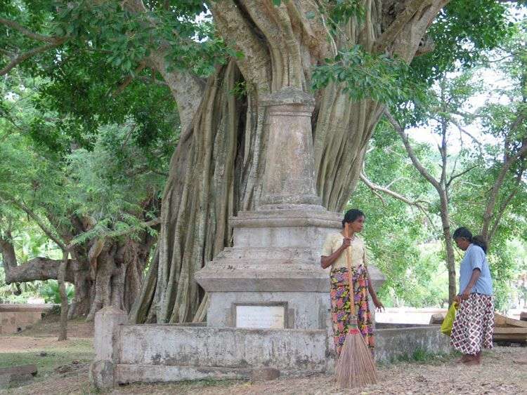 De tempels in Anuradhapura worden goed schoon gehouden