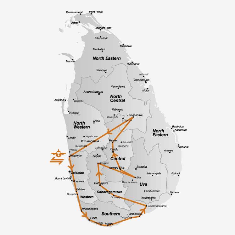 Dit is de route van je Sri Lanka rondreis
