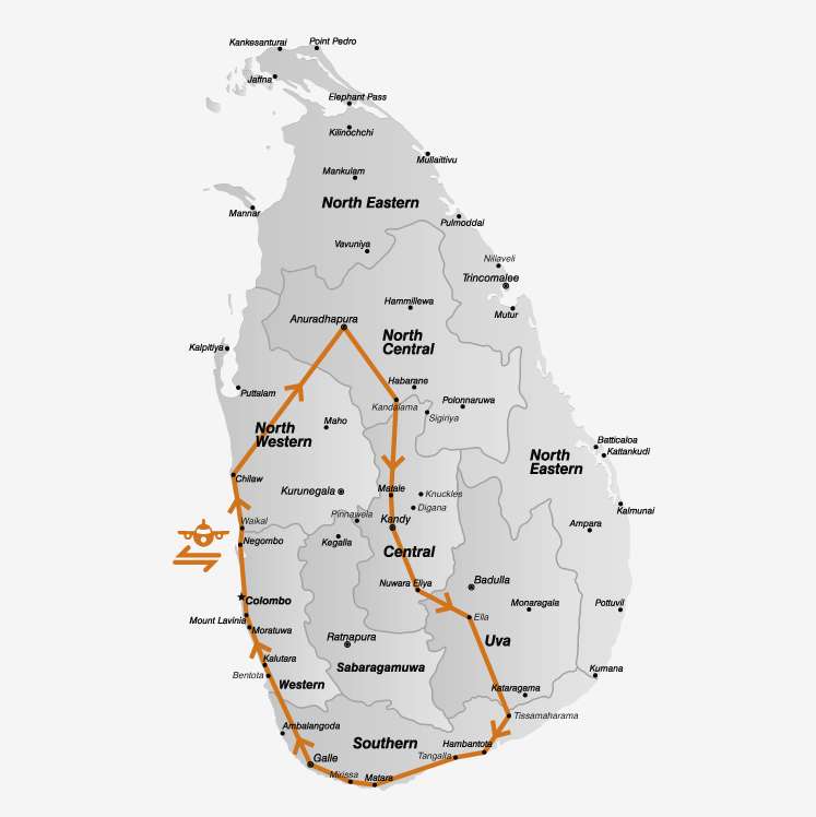 De route van een levensgenieter in Sri Lanka <br>