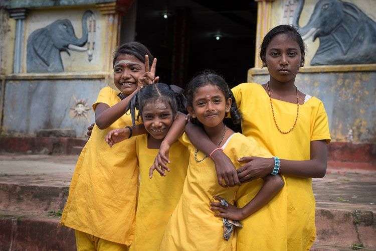 Schoolkinderen in Sri Lanka<br>
