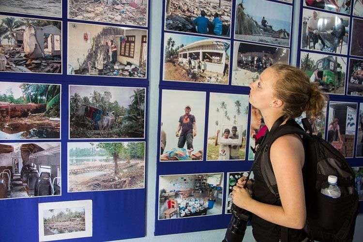 Het Tsunami foto museum in Telwatta <br>